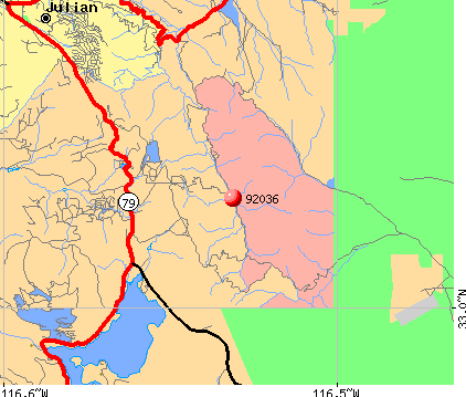 Julian, CA (92036) map