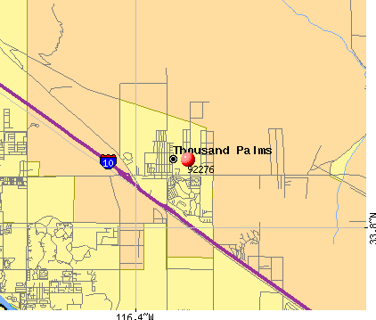 Thousand Palms, CA (92276) map