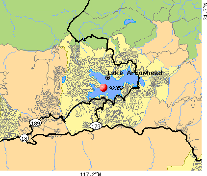 Lake Arrowhead, CA (92352) map