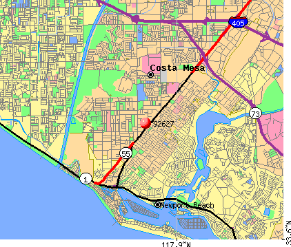 California Map Costa Mesa