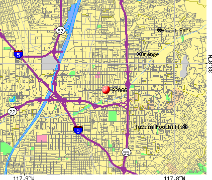 Orange, CA (92866) map