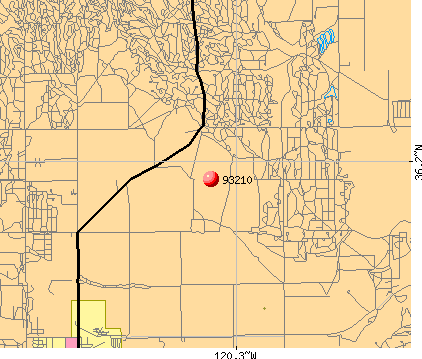 Coalinga, CA (93210) map