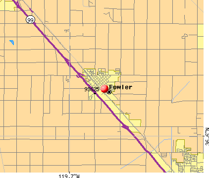 Fowler, CA (93625) map