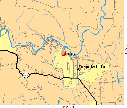 Forestville, CA (95436) map