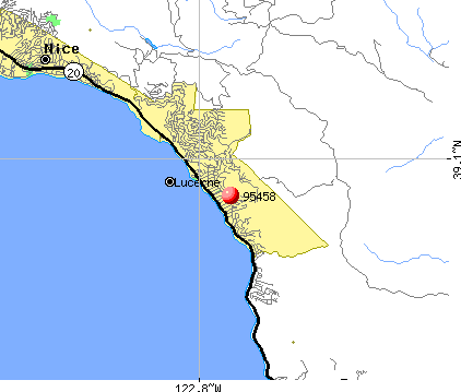 Lucerne, CA (95458) map