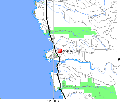 Mendocino, CA (95460) map