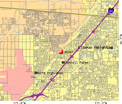 Foothill Farms, CA (95842) map