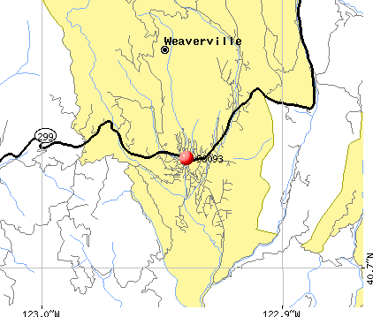 Weaverville, CA (96093) map