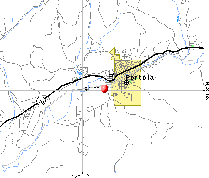Portola, CA (96122) map