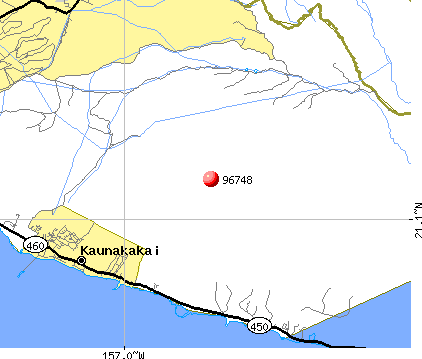 Kaunakakai, HI (96748) map