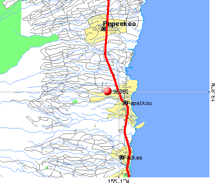 Papaikou, HI (96781) map