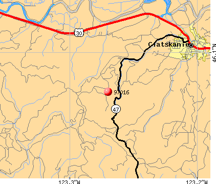 Clatskanie, OR (97016) map