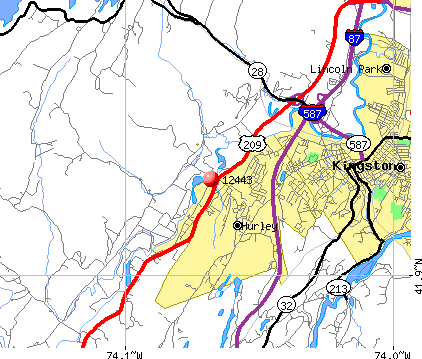 Hurley, NY (12443) map