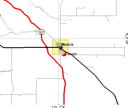 Wasco, OR (97065) map
