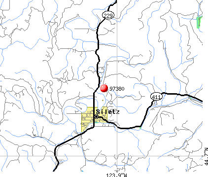 Siletz, OR (97380) map