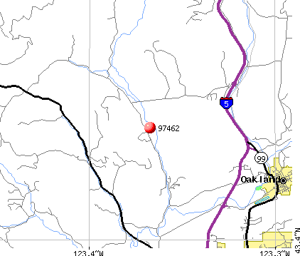 Oakland, OR (97462) map