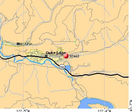 Oakridge, OR (97463) map