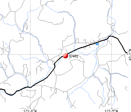 Tenmile, OR (97481) map