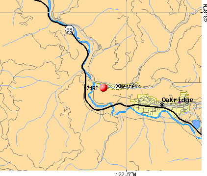 Westfir, OR (97492) map