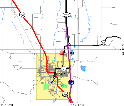 Baker City, OR (97814) map