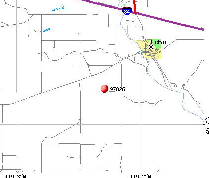 Echo, OR (97826) map