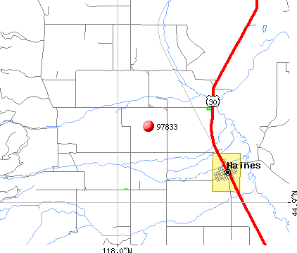 Haines, OR (97833) map