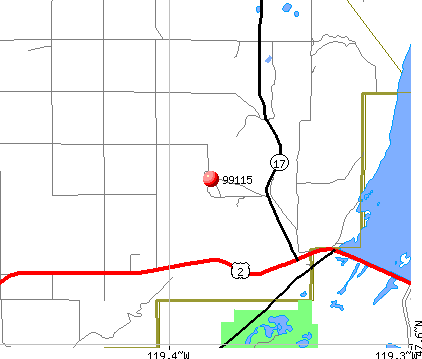 Coulee City, WA (99115) map