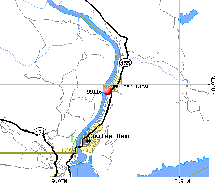 Coulee Dam, WA (99116) map