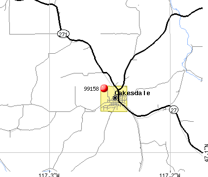 Oakesdale, WA (99158) map