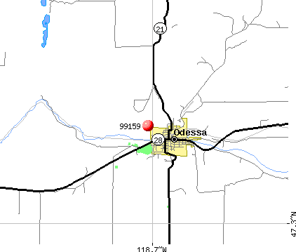 Odessa, WA (99159) map