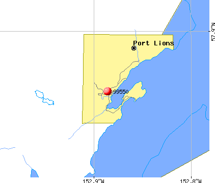 Port Lions, AK (99550) map