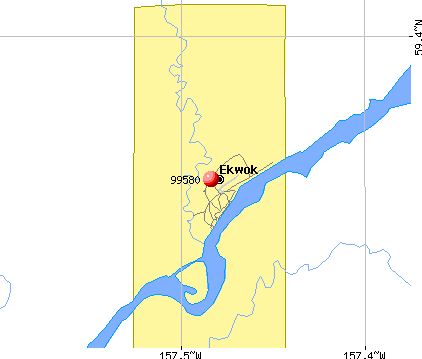 Ekwok, AK (99580) map