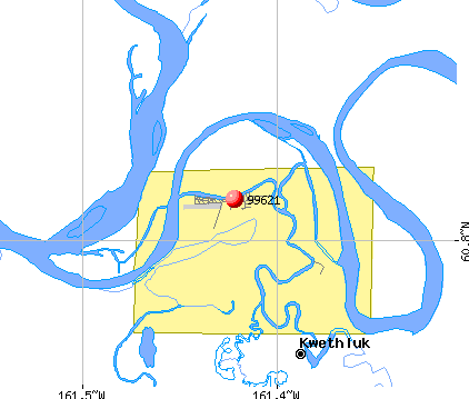 Kwethluk, AK (99621) map