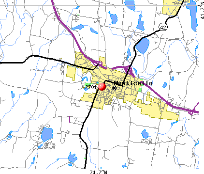 Monticello, NY (12701) map