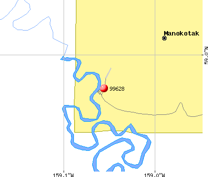 Manokotak, AK (99628) map