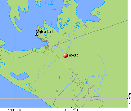 Yakutat, AK (99689) map