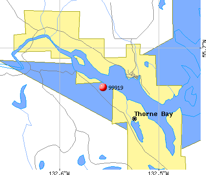 Thorne Bay, AK (99919) map