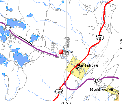Wurtsboro, NY (12790) map