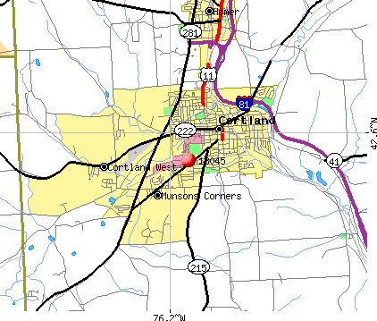Cortland, NY (13045) map