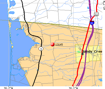 Sandy Creek, NY (13145) map