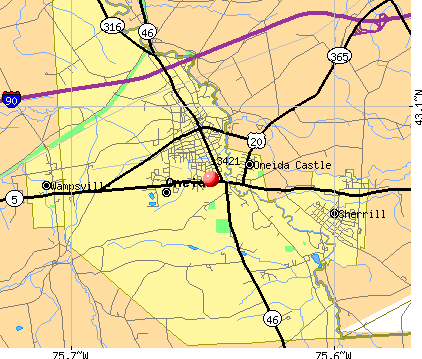 Oneida, NY (13421) map