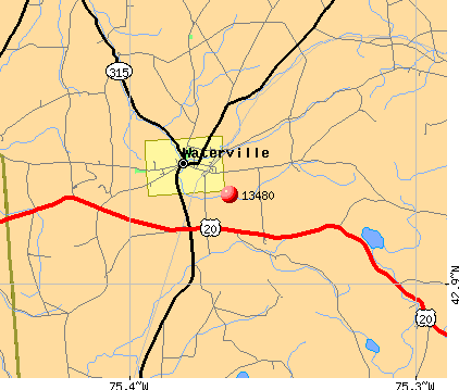 Waterville, NY (13480) map