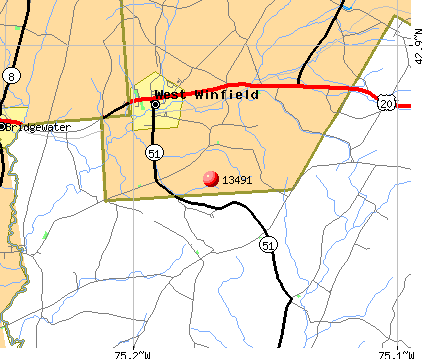 West Winfield, NY (13491) map