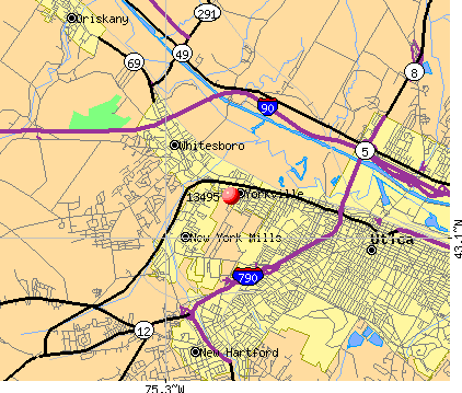 Yorkville, NY (13495) map