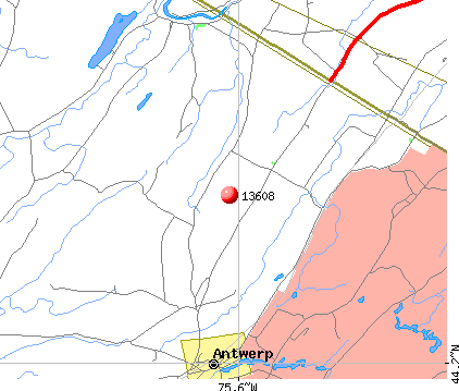 Antwerp, NY (13608) map