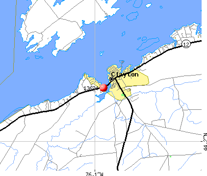 Clayton, NY (13624) map