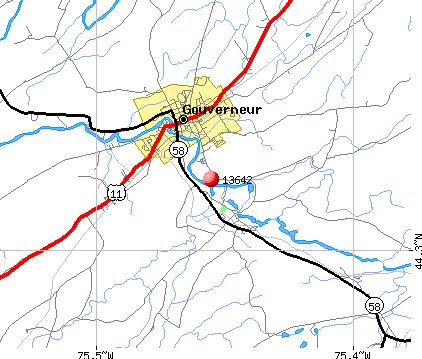 Gouverneur, NY (13642) map