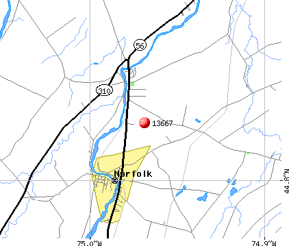 Norfolk, NY (13667) map