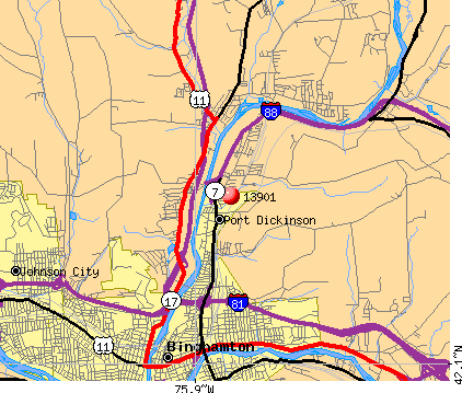Binghamton, NY (13901) map