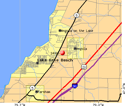 Angola, NY (14006) map